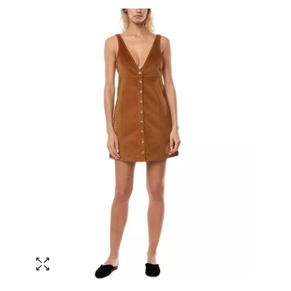 O'Neill Brown Corduroy Button-Front Mini Dress